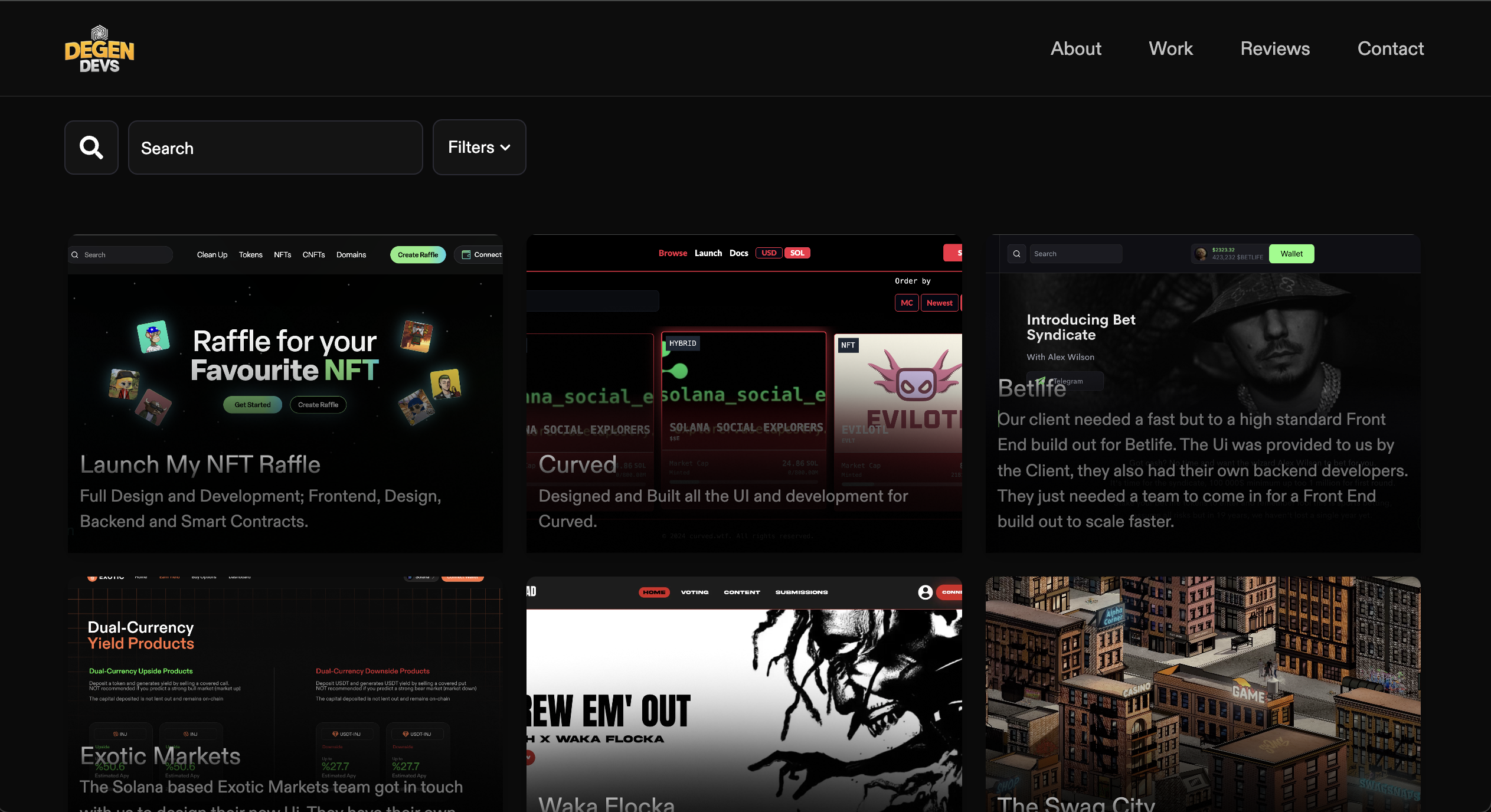 Degen Devs Website screenshot 2